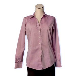 BROOKS BROTHERS • size 10 fitted lavender button-down non-iron blouse women's